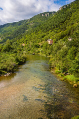 Fototapeta na wymiar Gorges du river Tarn in Parc National des Cevennes, France. UNESCO Biosphere Reserve