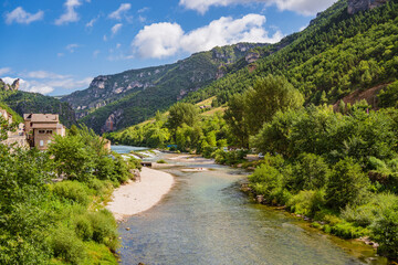 Fototapeta na wymiar Gorges du river Tarn in Parc National des Cévennes, France. UNESCO Biosphere Reverve