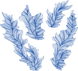 Illustration of leaves . Abstract composition. Vector eps 10