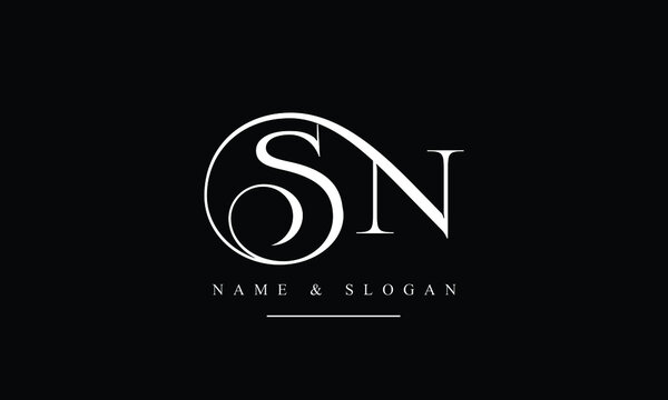 SN, NS, S, N abstract letters logo monogram