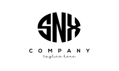 SNX three Letters creative circle logo design	