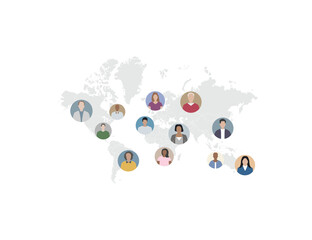 Social network, people connect the world. Vector illustration. Flat design.