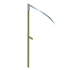 isometric scythe isolated on white