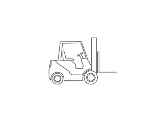 Fork truck, forklift, transport outline icon. Vector illustration.