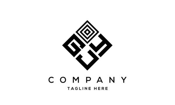 GYJ square three latter logo vector