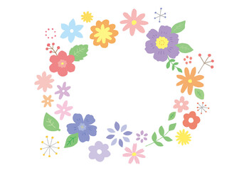 手描きの花のフレーム