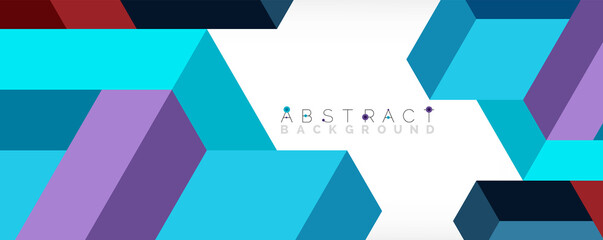 Abstract background. 3d cubes, cubic elements and blocks. Techno or business concept for wallpaper, banner, background, landing page