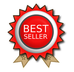 A Red Best Seller Award Sticker