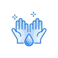 Clean hands vector blue colours icon style illustration. EPS 10 file