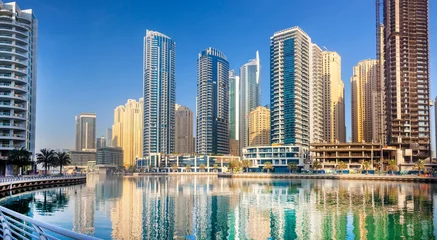 Fototapeten Dubai Marina in Dubai skyscrapers © xl1984