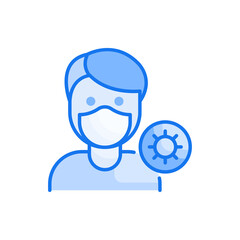 Respirator Mask vector blue colours icon style illustration. EPS 10 file