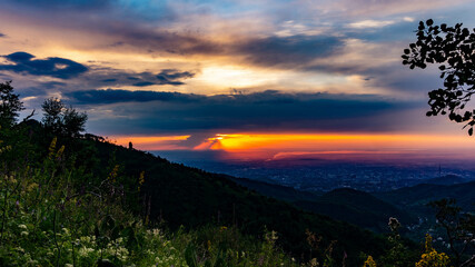 sunset in the mountains
