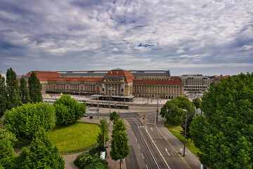 Fotografie von dem schönen Kopfbahnhof in Leipzig in Deutschland.