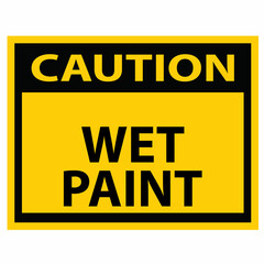 CAUTION, WET PAINT, SIGN VECTOR