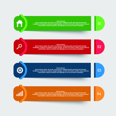infographic vector design, banner template with number options for infographic, design, business, education, presentation, website, brochure, pamphlet. Editable vector tags, with royalty free eps10.