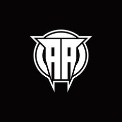 AA Logo monogram with circle rounded shape design template