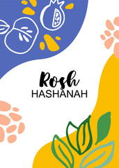 Vector illustration of lettering typography for Rosh Hashanah Jewish New Year. Icon, badge, poster, banner signature Shana Tova Happy New Year. Template for postcard, invitation, card. Vector