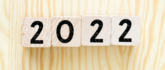 2021 text on wooden blocks