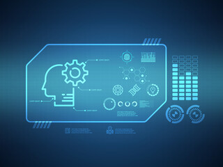 Fototapeta premium abstract knowledge futuristic hud display
