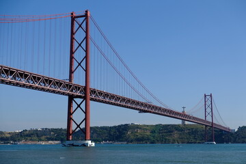 Fototapeta na wymiar Portugal Lisbon - Ponte 25 de Abril suspension bridge