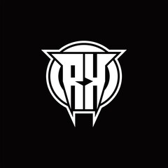 RK Logo monogram with circle rounded shape design template