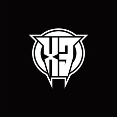 XE Logo monogram with circle rounded shape design template