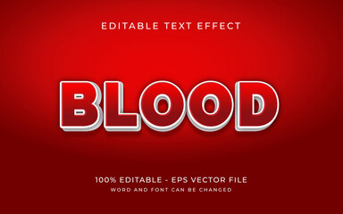 Fototapeta premium Red blood 3d text effect style editable text effect