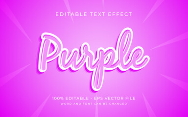 Purple design 3d editable vector text style effect