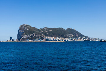 The rock of Gibraltar seen from the bay of Algeciras