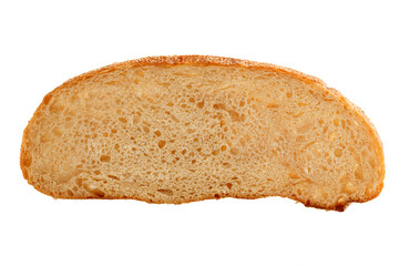 Slice of fresh bread isolated on white background