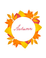 Hello autumn, autumn leaves flat, colored leaves isolated set autumn elements autumn holidays yellow leaves