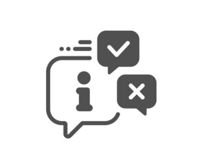 Information icon. Info speech bubble sign. Help inform symbol. Classic flat style. Quality design element. Simple info icon. Vector