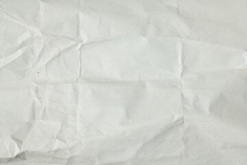 Texture of white crumpled wrapping paper. 