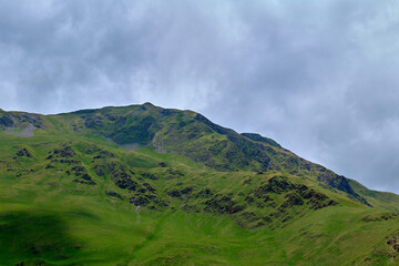 Georgian mountains in the clouds