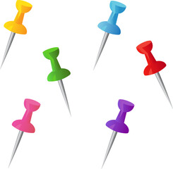 drawing pin. stationery for paper notes and object attachments organize set of color markers with corner attachment