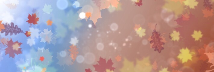 Fototapeta na wymiar Banner on the autumn theme. Background with autumn leaves 