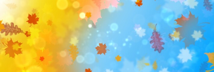 Banner on the autumn theme. Background with autumn leaves 