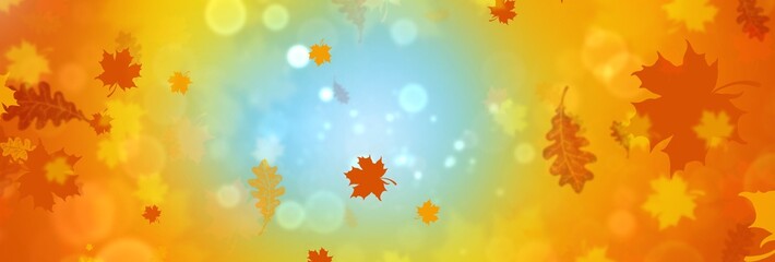 Banner on the autumn theme. Background with autumn leaves 