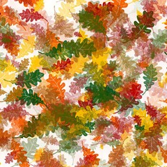 Bright colored background with autumn leaves.