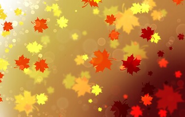 Bright colored background with autumn leaves.