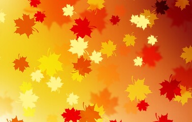 Naklejka na ściany i meble Bright colored background with autumn leaves.