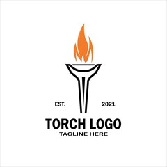 Torch logo vector illustration with smoldering flames suitable for bred logolabel stem stickers