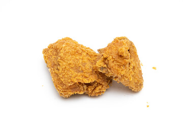 Fried chicken isolated on white background.