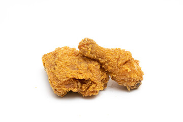 Fried chicken isolated on white background.