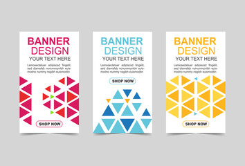 Abstract triangle polygon banner and brouchure design