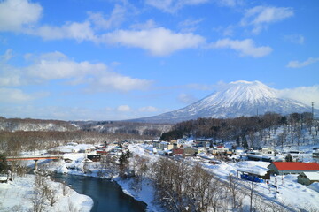 北海道　冬のニセコ町

