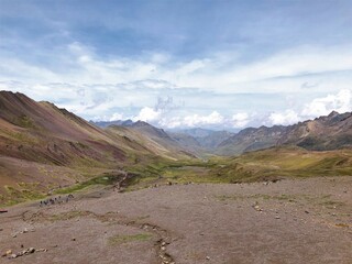 [Peru] Colorful mountain scenery from the trail of Vinicunca mountain (Rainbow mountain)