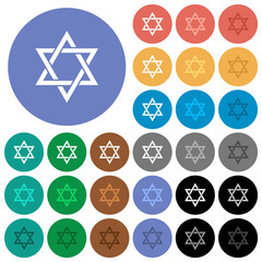 Star of David round flat multi colored icons