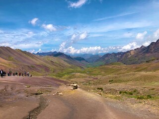 [Peru] Colorful mountain scenery from the summit of Vinicunca mountain (Rainbow mountain)