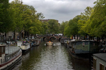 Fototapeta na wymiar View From Bridge 75 At Amsterdam The Netherlands 2-9-2021